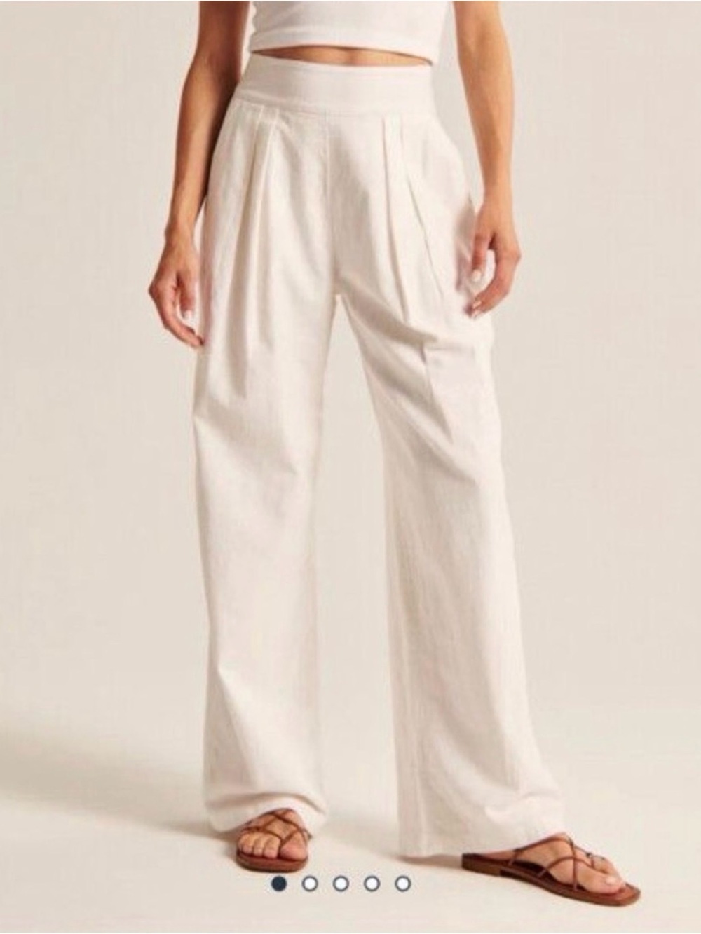 Abercrombie & Fitch White Linen Trouser Pants NWT